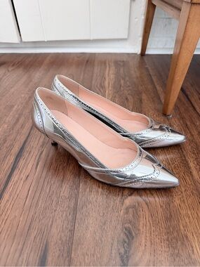 J. Crew Sophia Metallic Spectator Kitten Heels 8